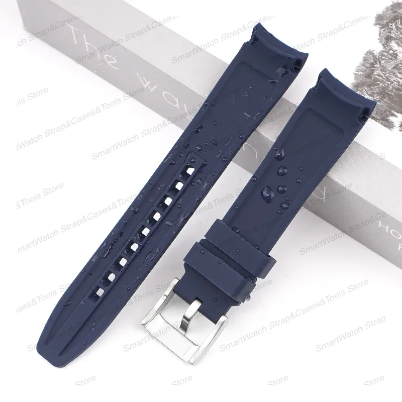 Gummi Silikon armband für Bürger gebogenes Ende Bogen Uhren armband für Swatch für Rolex für Seiko weiches wasserdichtes Armband 20mm 22mm