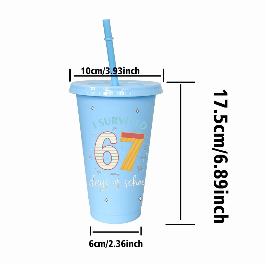 12 ピース/ロット 67 シリーズ番号スター 26 オンスカラフルなプラスチックタンブラー誕生日パーティー箸置きホームカミングウォーターカップ