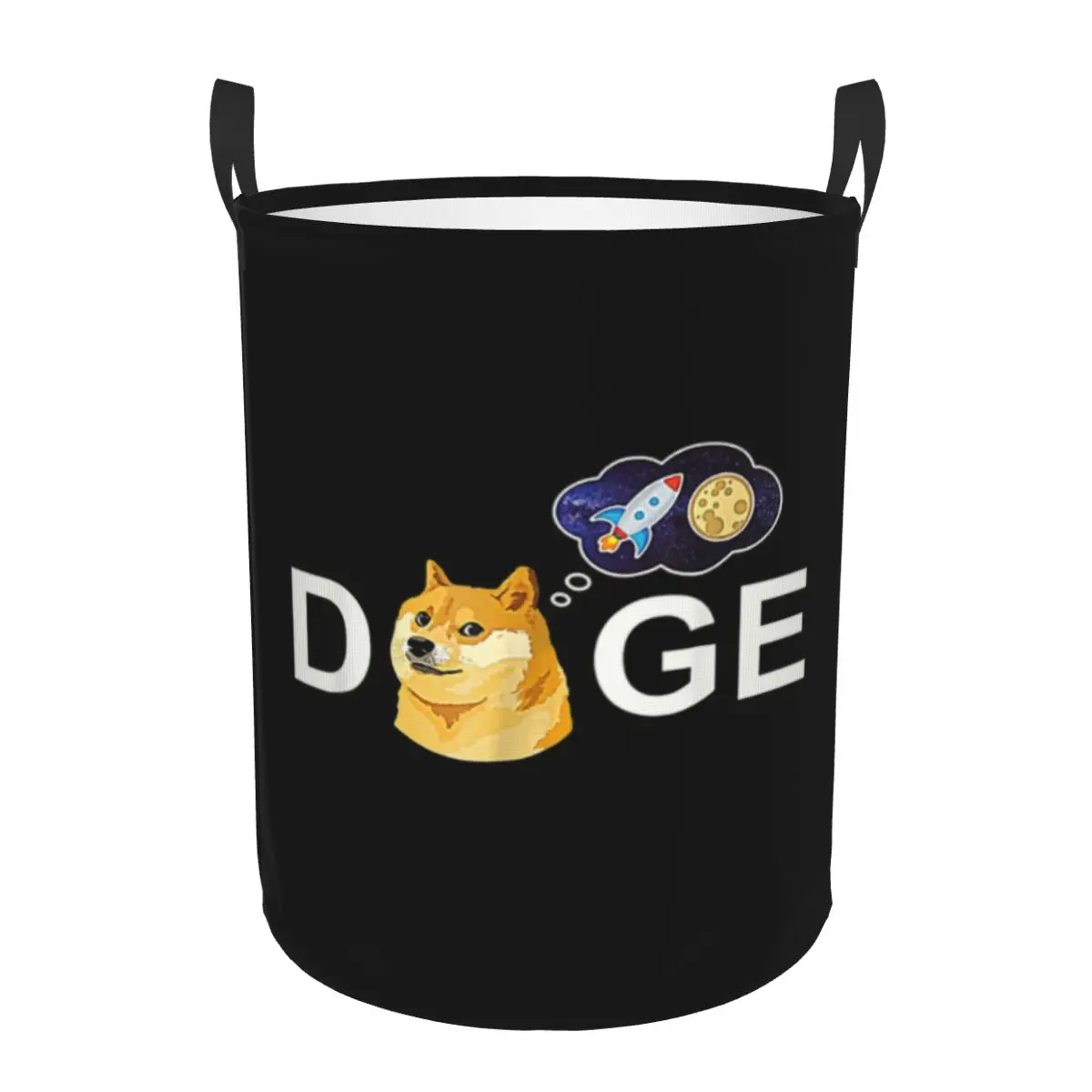 Dogecoin Hodl To The Moon Laundry Hamper Large Storage Basket Bitcoin Crypto Shiba Inu Dog Funny Meme Girls Boys Toy Organizer