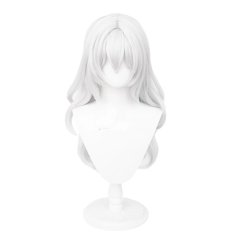 Star Rail Firefly Cosplay Wigs Silver White Mixed Green Synthetic Hair