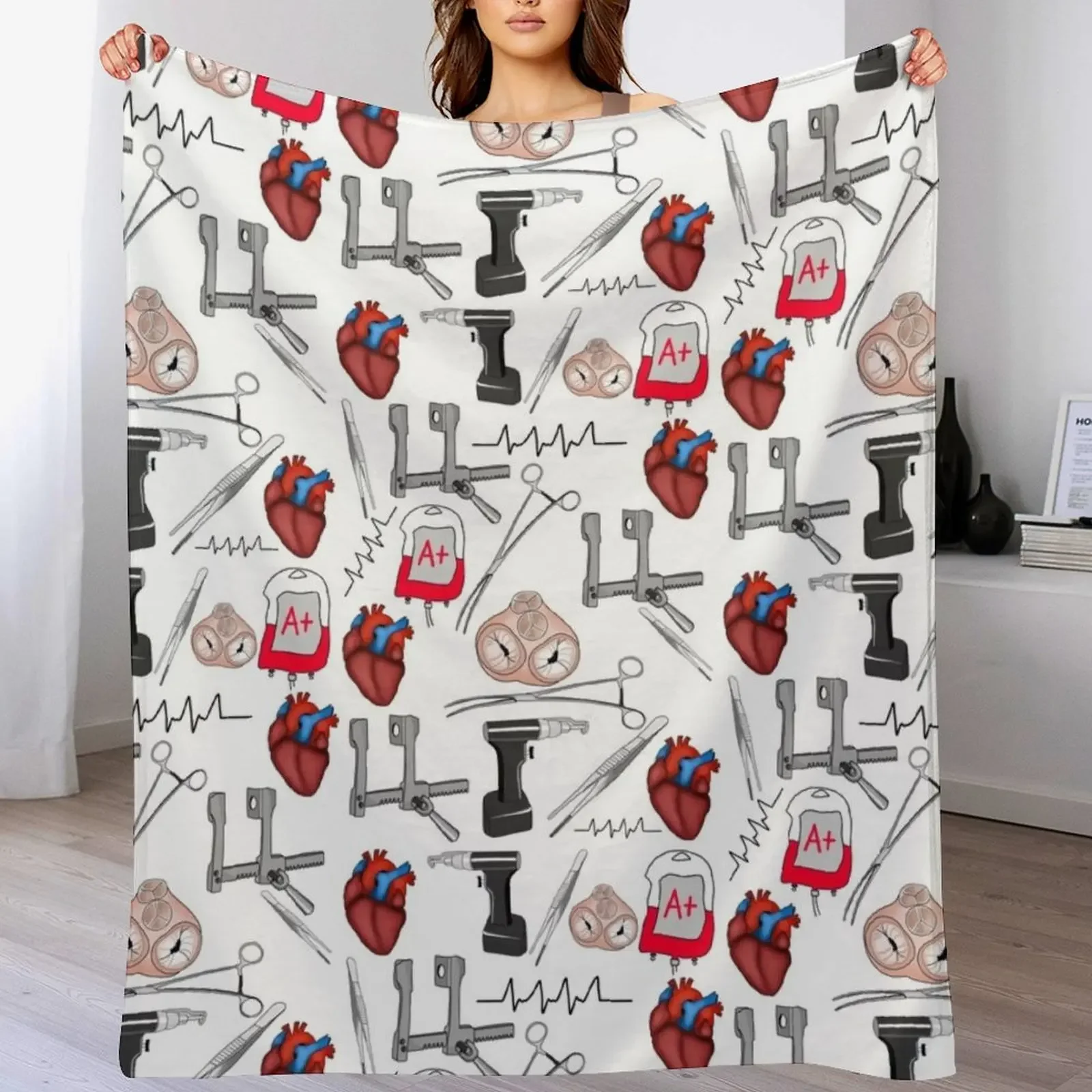

cardiac surgery Throw Blanket Cozy Napping Blanket Gift for Mom Dad