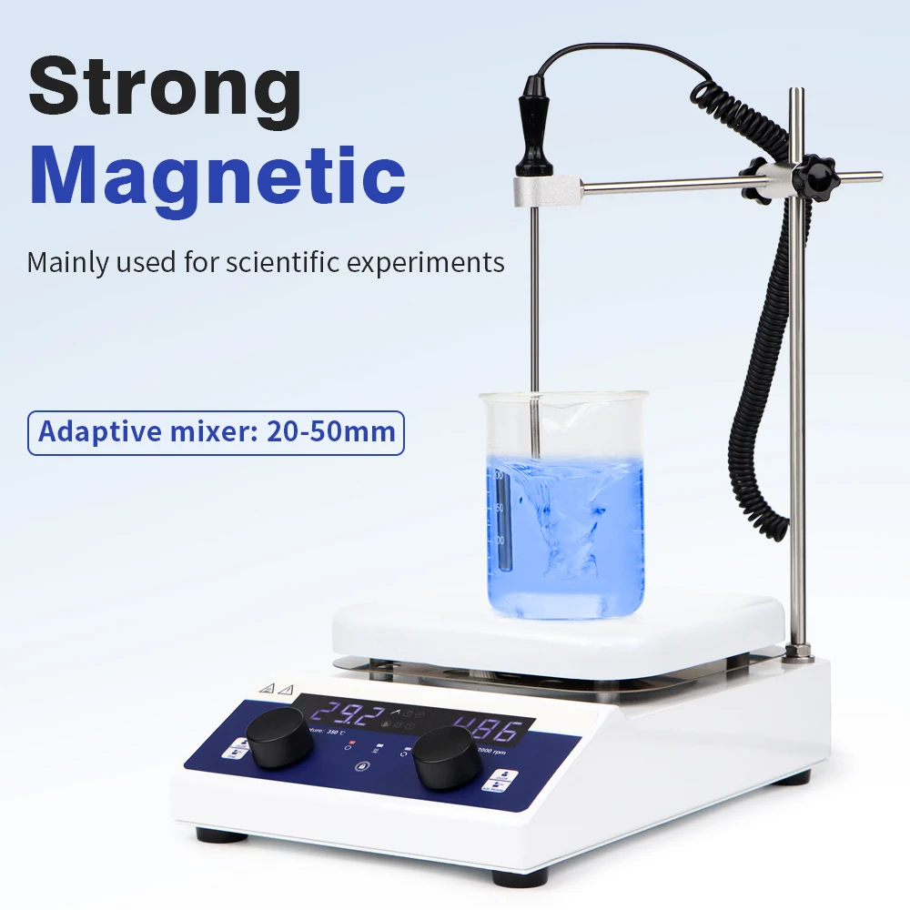 10L MS800Pro Heating Magnetic Stirrer Lab Mixer LED Display Stirrer 100-2000RPM Adjustable Speed Magnetic Agitator