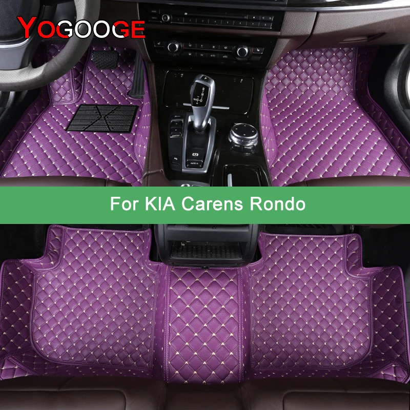 

YOGOOGE Custom Car Floor Mats For KIA Carens Rondo Auto Carpets Foot Coche Accessorie