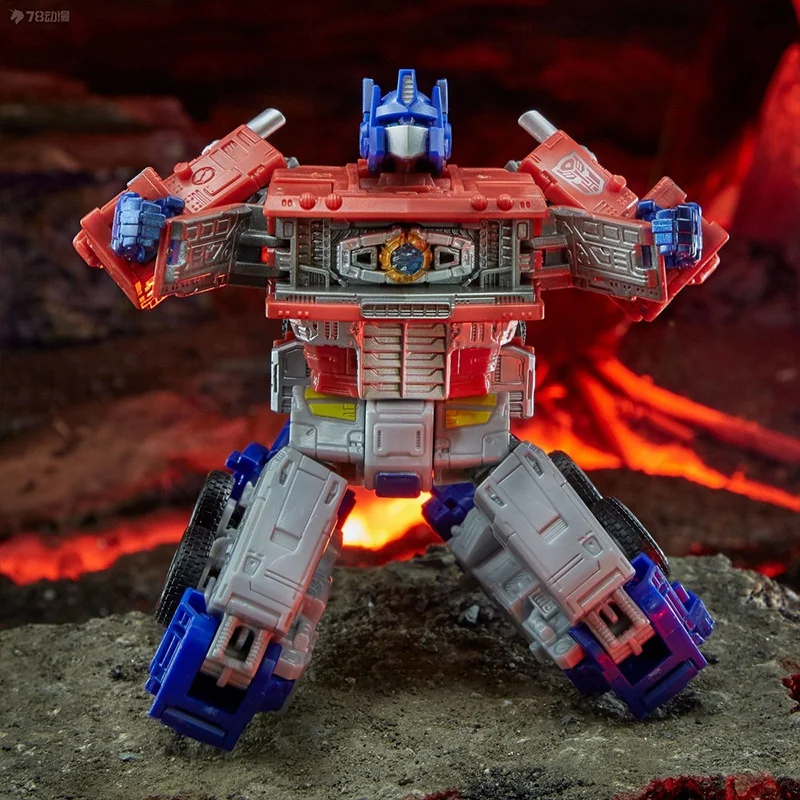 Hasbro Transformers Kingdom WFC Optimus Prime 20 cm Leader Class Anime Original Actionfigur Modell Spielzeug Geburtstagsgeschenk Sammlung