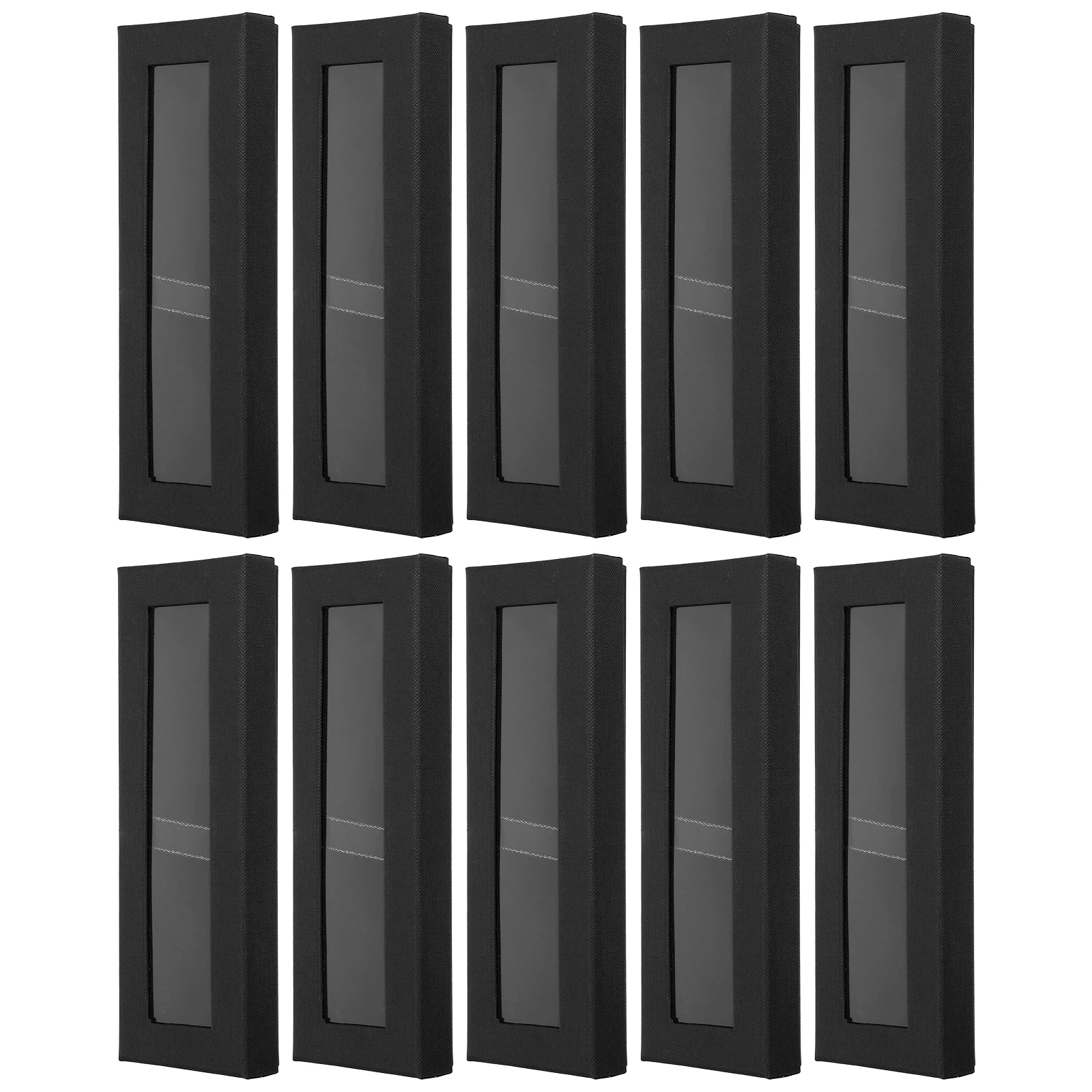 

10pcs Black Boxes Transparent Window Pen Pen Empty Box Packaging Protects Damage Jewelry Storage Birthday Favor