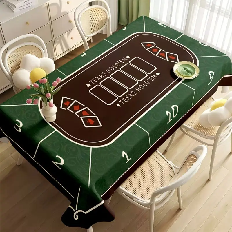 VIKAMA Retro Texas Hold'em Table Mat Waterproof and Anti Slip Table Game Tablecloth Chess Room Party Decoration