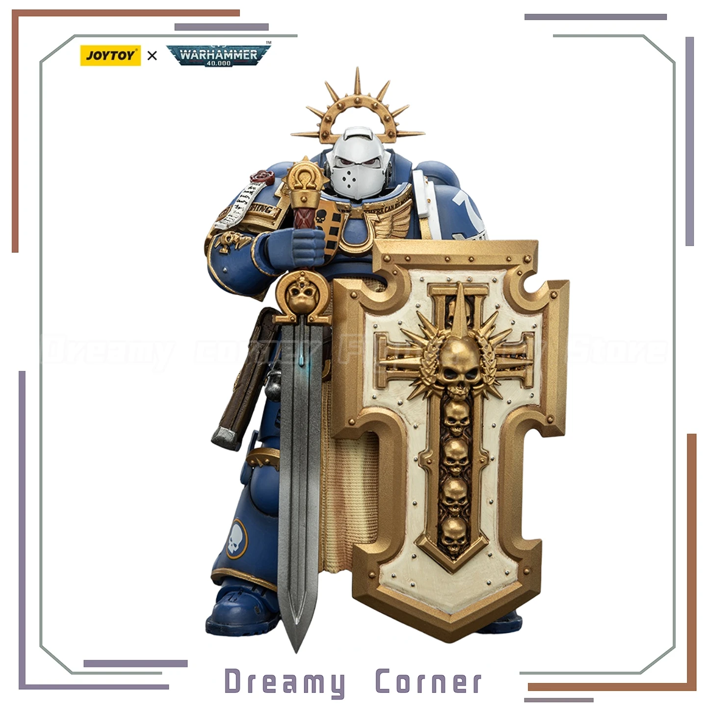 

【In Stock】JOYTOY Warhammer 40K Ultramarines Levantus with Power Sword Stormshield and Bolt Pistol 1/18 Action Figure Model