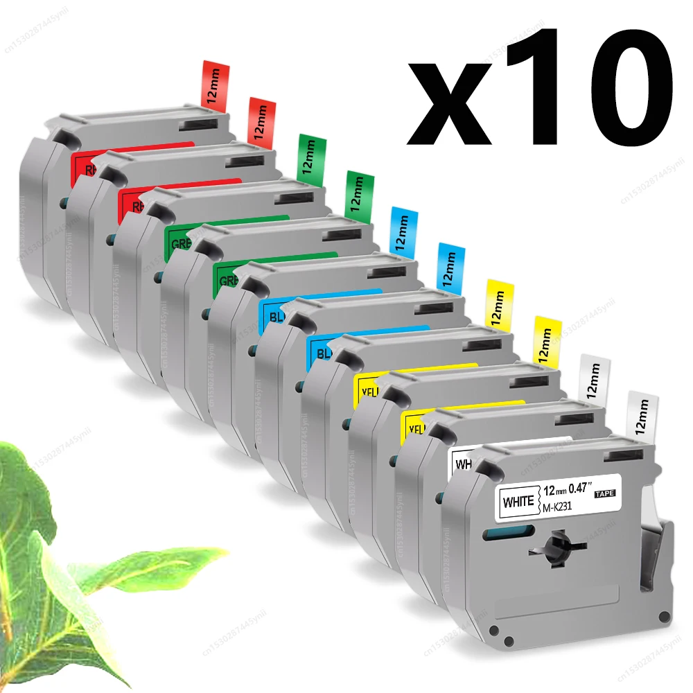 

2PK/10PK M-K231 Compatible for Brother P-Touch MK231 12mm MK Tape MK-231 MK 231 Black on White for Brother PT70 PT80 Label Maker