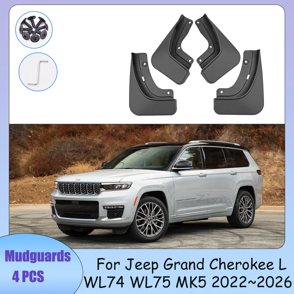 

For Jeep Grand Cherokee L WL74 WL75 MK5 2022~2026 2025 Car Wheel Mudquard Flaps Mud Skin Cover Guards Fenders Splash Accessories