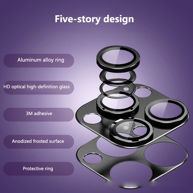 For IPhone 17 Pro Max 17Pro Metal Camera Protector Glass Alloy Lens Ring Cover Anti-Scratch Shockproof Phone Lens Accessories