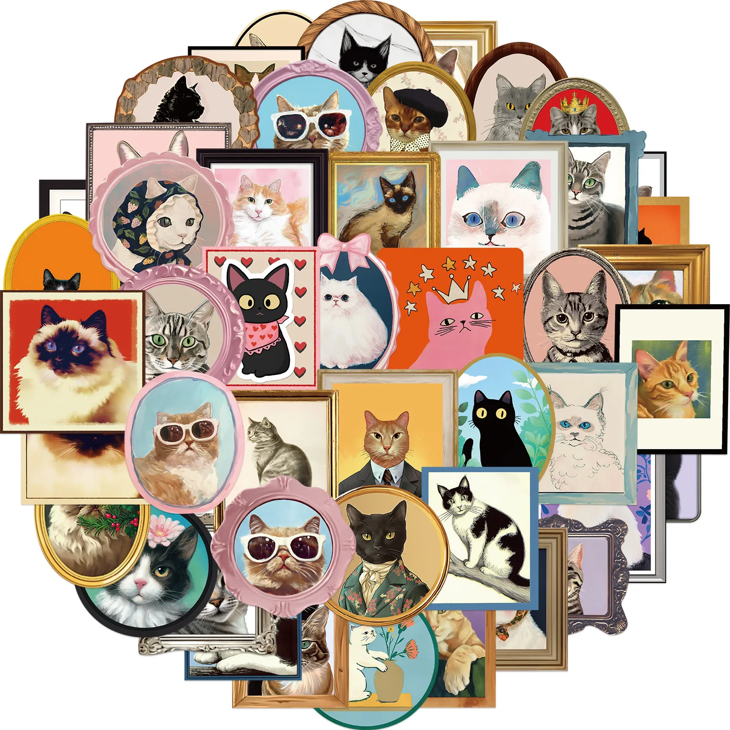 

10/30/50PCS Retro Cat Graffiti Stickers Cute Animals Cartoon Decal Notebook Phone Guitar Skateboard Waterproof Sticker Kid Toys
