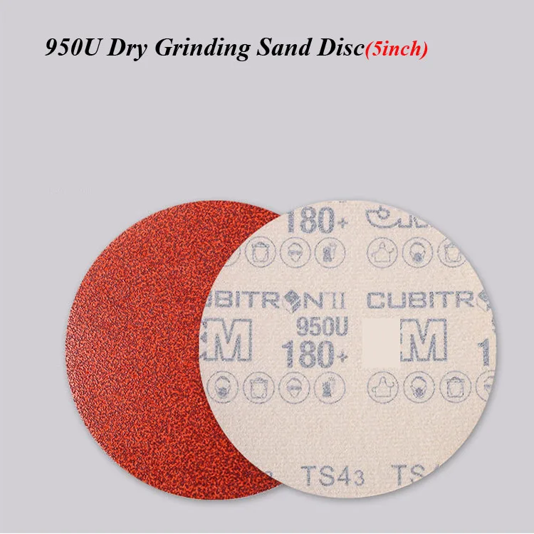 10pcs 3m950U BIW sanding disc 5inch/125mm 6150 Dry ground back velvet sand  Disc flocking grinding sandpaper  #60~#180