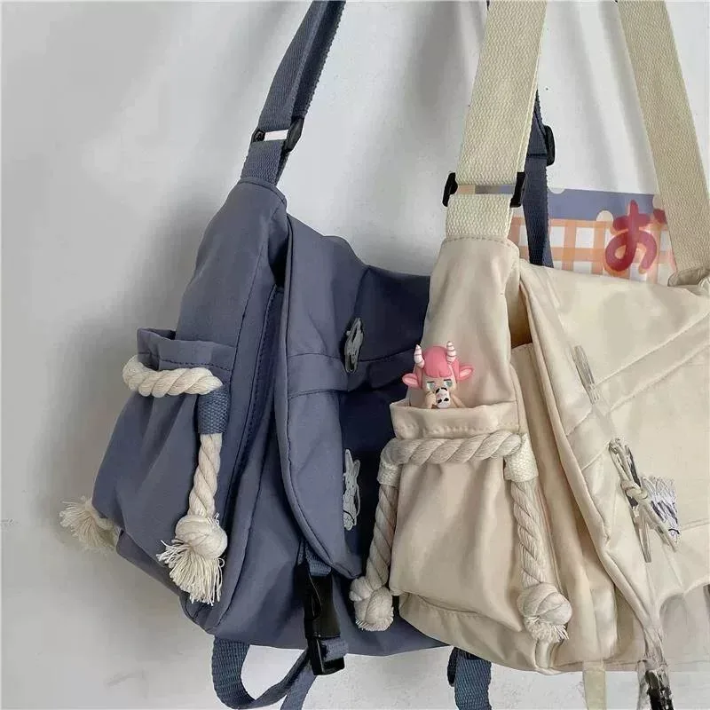 Large Capacity Single Shoulder Bag Men's Japanese Harajuku Retro Workwear Messenger Bag Girl Student Crossbody Bag