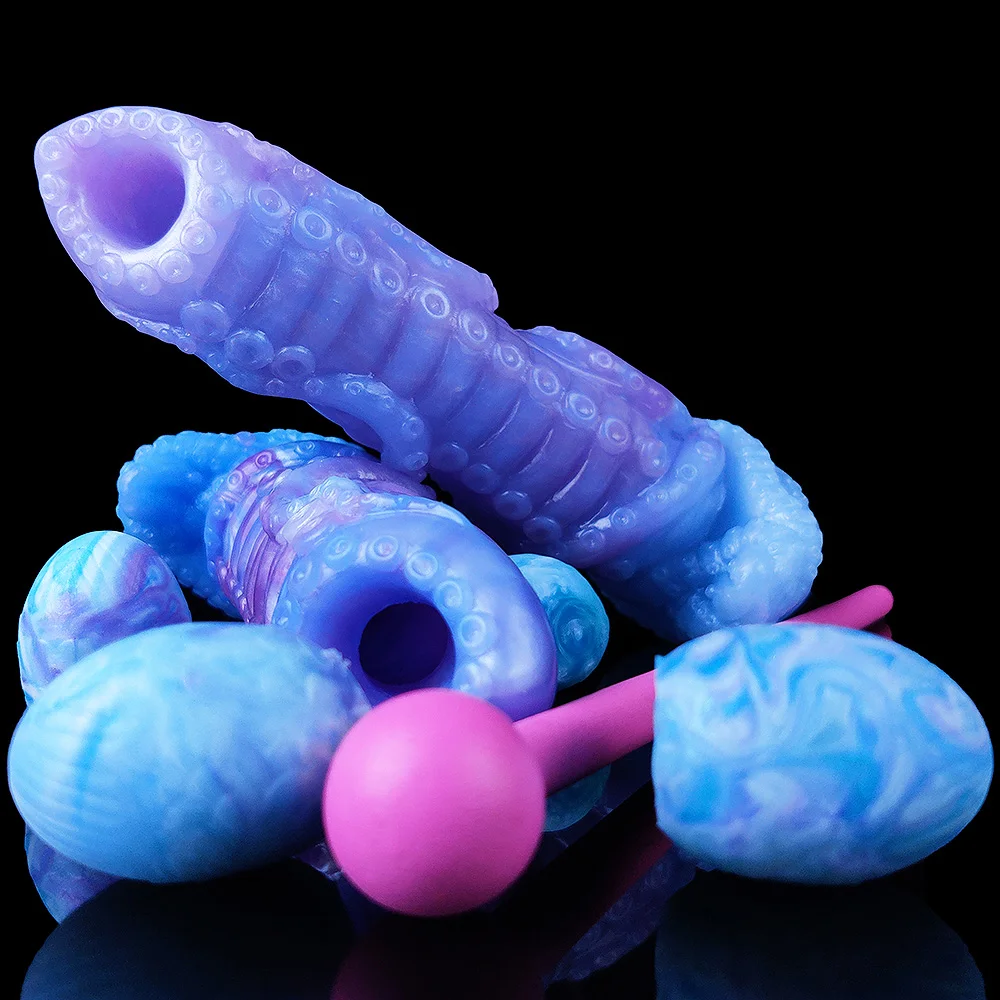 YOCY tentakel Anal Plug oviposer silikon fantasi Lay telur Dildo mainan untuk wanita pria Masturbator telur bersinar DIY