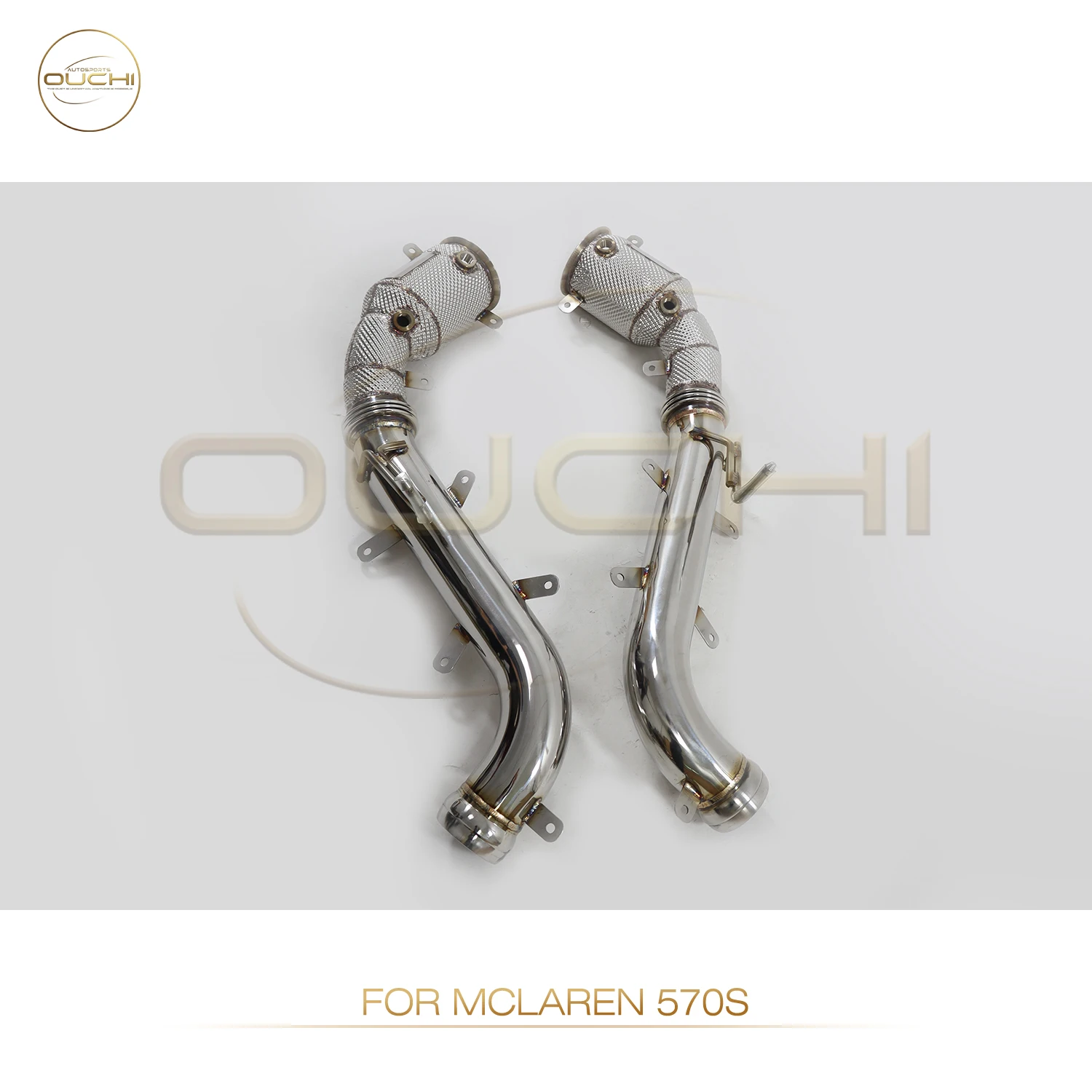 Performance Downpipe for McLaren 570S 650S 675LT MP4-12C OUCHI Exhaust System High Flow With Heat Shield Racing Pipe