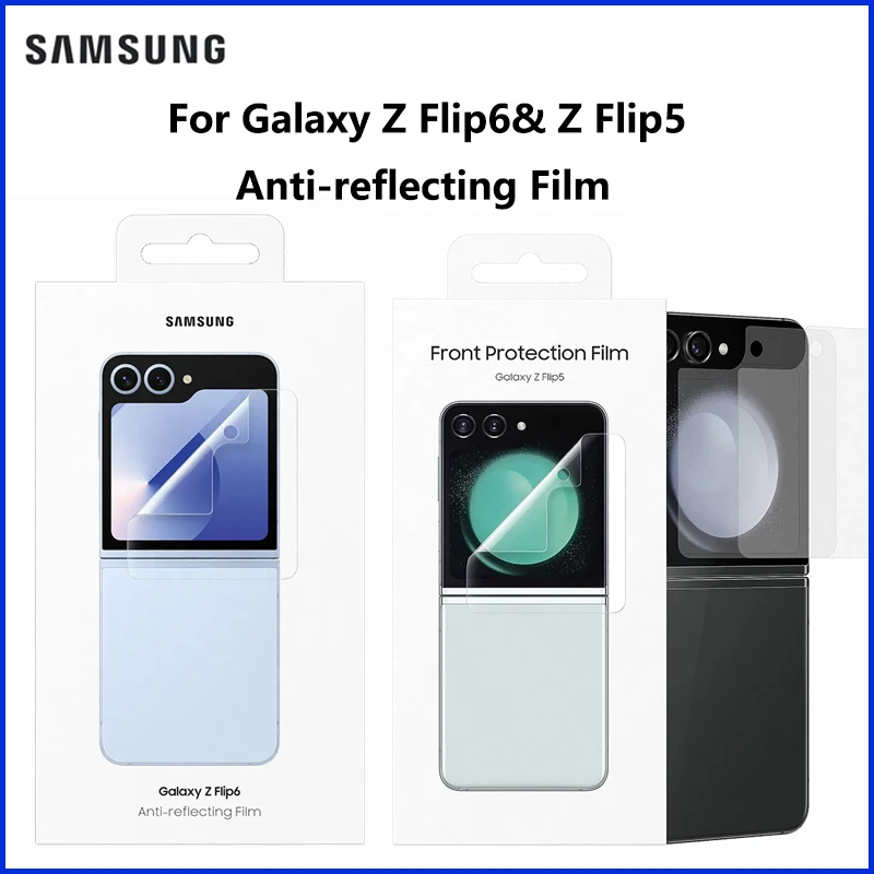 

2 шт. Оригинальная защитная пленка Samsung EF-UF741 с антибликовым покрытием для Galaxy Z Flip6 Z Flip5, HD-прозрачная, устойчивая к царапинам, оригинальная пленка