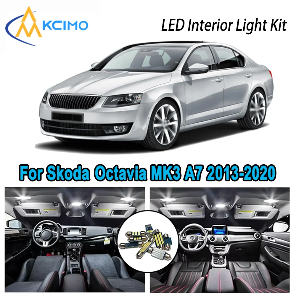 

High-Quality LED Interior Kit for Skoda Octavia MK3 A7 5E 5E3 5E5 2013-2020 Premium Error-Free Dome Map Trunk Automotive Lamps