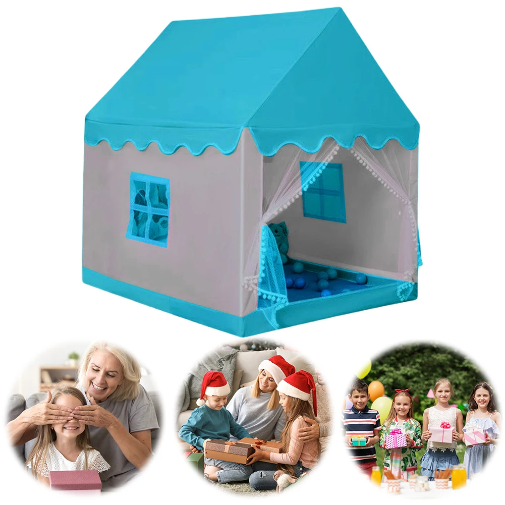 

Children's Play Tent with Windows for Indoor and Outdoor Use Spacious Playhouse Castle for Kids 0 3 6 12 Years Old