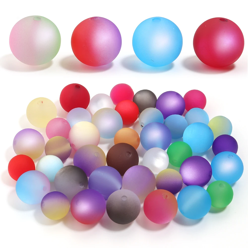 5pcs/lot Colorful Frosted Acrylic Beads 16/20mm Matte Cat Eye Round Beads Spacer Loose Bead For DIY Jewelry Making Keychain