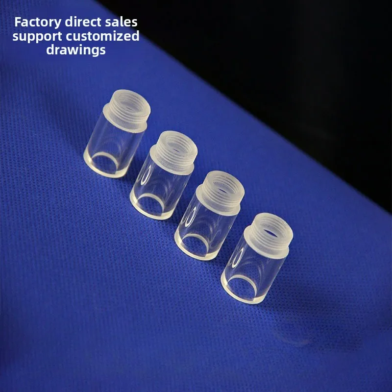 Quartz Round Bottom Test Tube with Screw Cap, Internal & External Thread, Heat & Corrosion Resistant, Sampling Vial