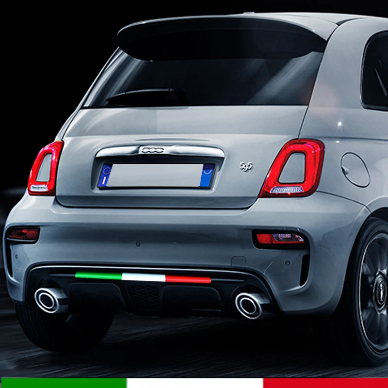 Italian Flag Car Rear Bumper Sticker Decal For Fiat 500 Abarth 595 695