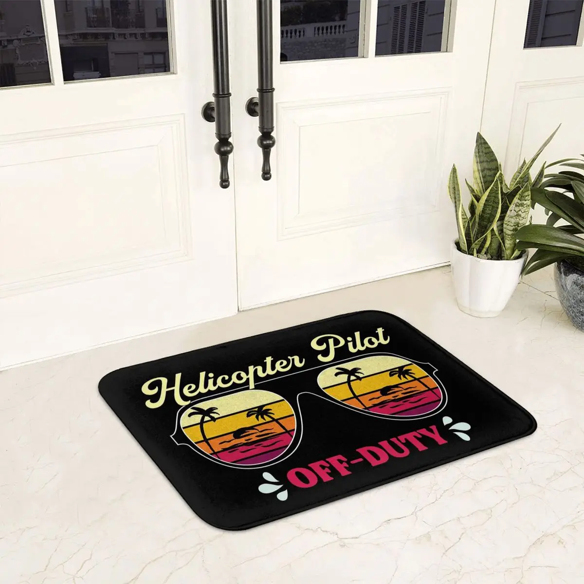 Helicopter Pilot Off-Duty Doormat Non-slip Super Absorbent Bath Mats Home Entrance Rugs Kitchen Living Room Carpet Footpad