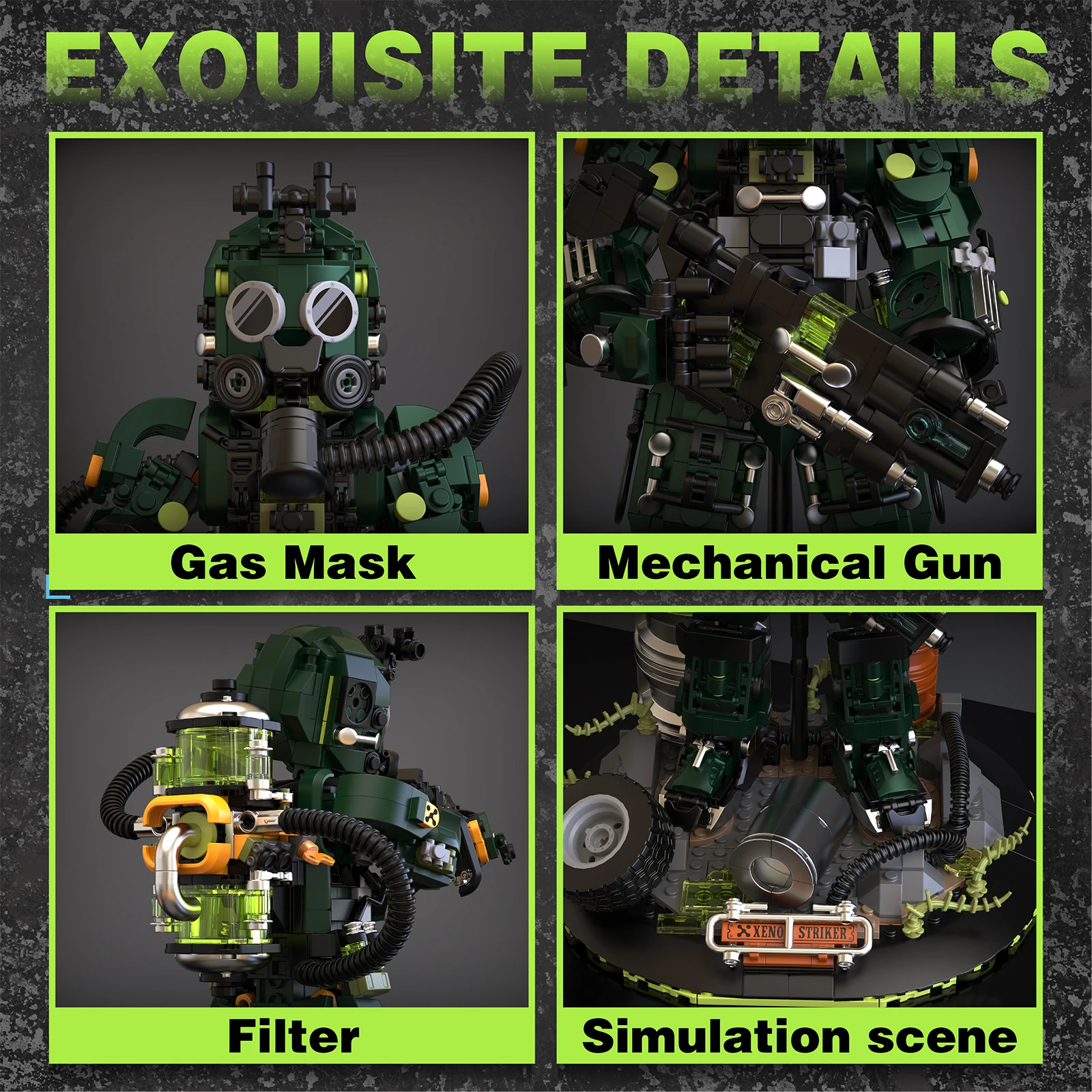 

1271PCS Apocalyptic Rescue Team Building Blocks Set - Xeno Striker Soldiers Model with Detailed Scene for Adults