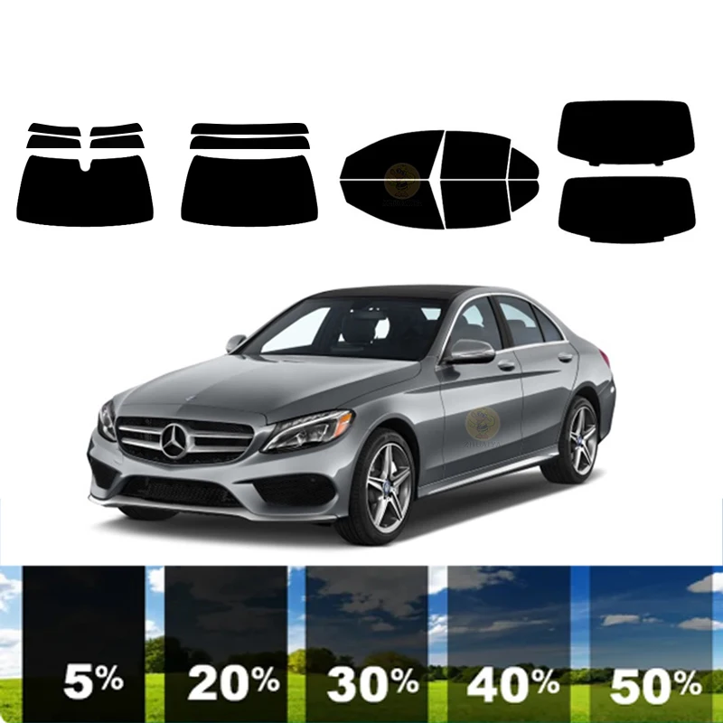 

precut Removable Window Tint Film Car 100% UVR 5%-70%VLT Heat Insulation Carbon ﻿For MERCEDES-BENZ C-CLASS 4 DR SEDAN 2015-2021