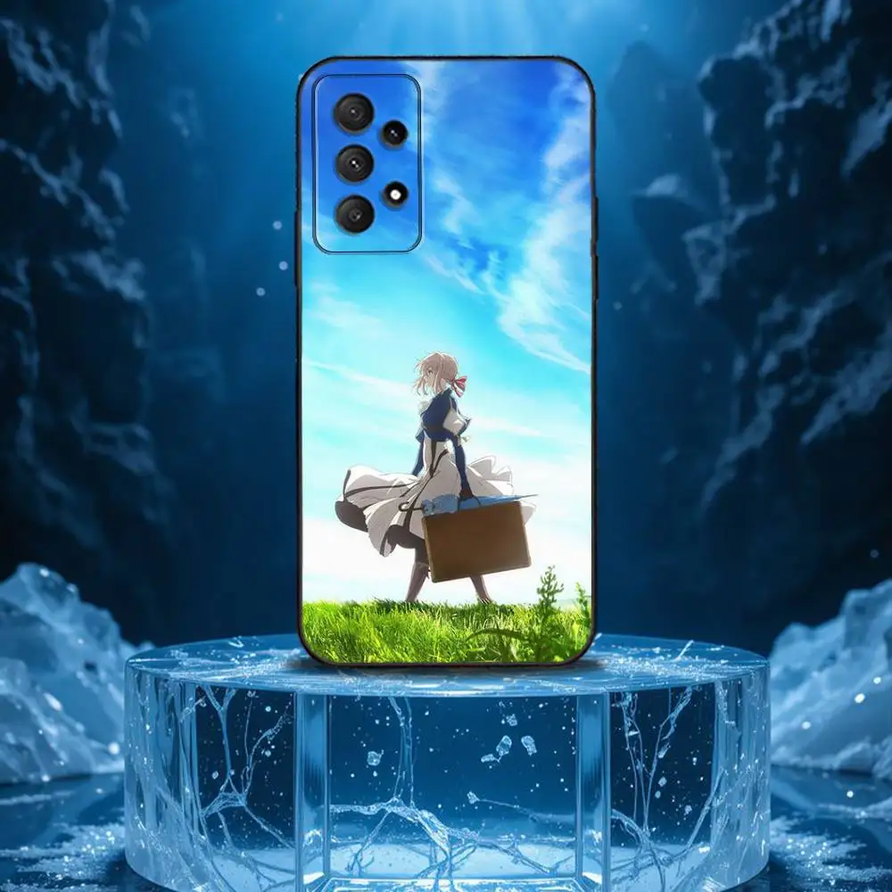 Funda de teléfono V-Violet E-Evergarden para Samsung Galaxy A13, A21s, A22, A31, A32, A52, A53, A71, A80, carcasa negra suave