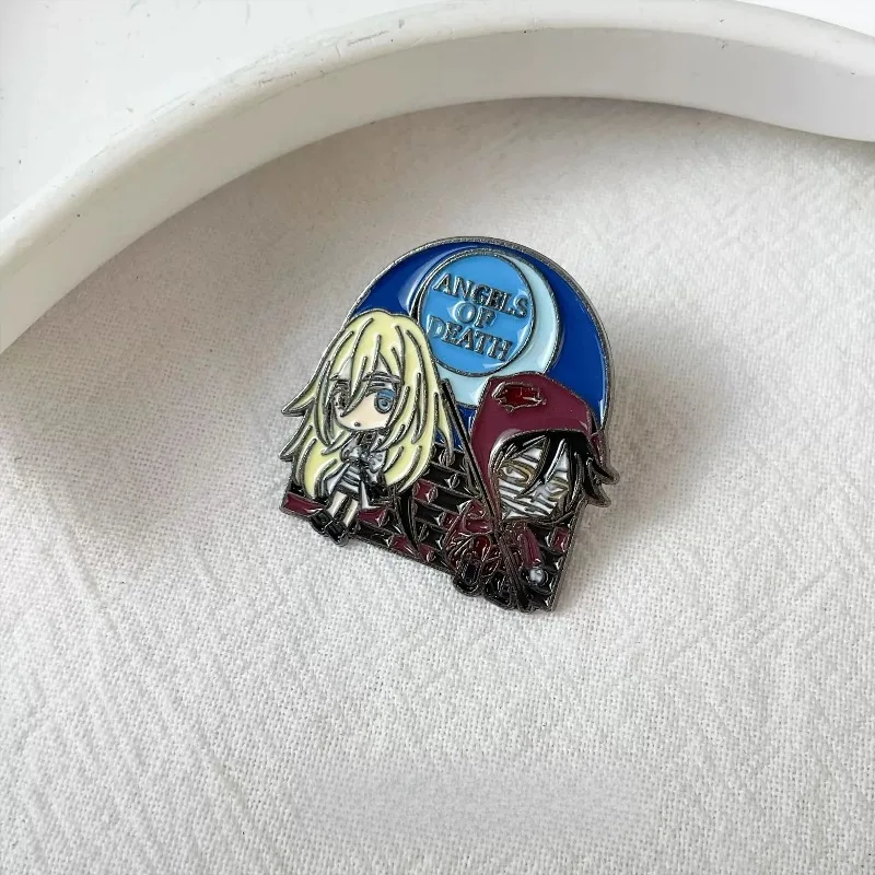Anime Style Character Enamel Pin, Moon Night Scene Brooch Cartoon Metal Badge for Backpack Clothing Cosplay Jewelry Gift