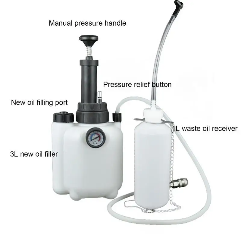 Car Manual Brake Fluid Bleeder Kit 3L Vacuum Brake Pressure Fluid Pump Professional Brake Flush Machine Pneumatic Brake Bleeder