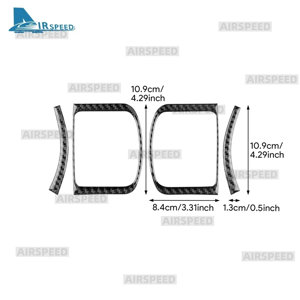 Soft Carbon Fiber Sticker For Skoda Fabia 2 MK2 5J 2007-2010 2011 2012 2013 2014 Car Air Outlet Frame Side of Center Console - view 5
