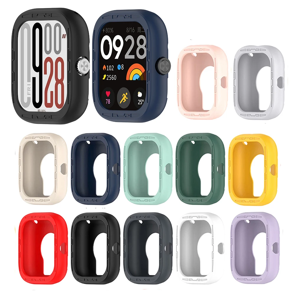 حافظة واقية من السيليكون الناعم لساعة Redmi Watch 5 4 غطاء ممتص للصدمات بإطار شل