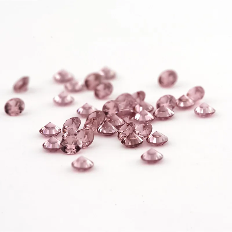 500pcs 1.0~3.0mm Round Zircon Loose Cubic Zirconia Stone 5A CZ Synthetic Gems Green Sea Blue Coffee Rhodolite Tanzanite Color