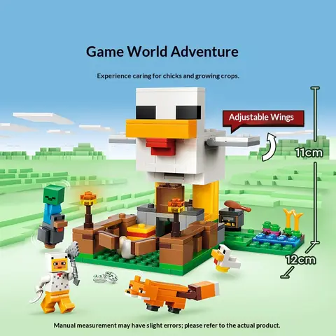 LEGO Minecraft 21585 Chicken Farm Building Blocks Toy For Boys Girls 7+ Years Old Farm Animal Playset Gift 233PCS