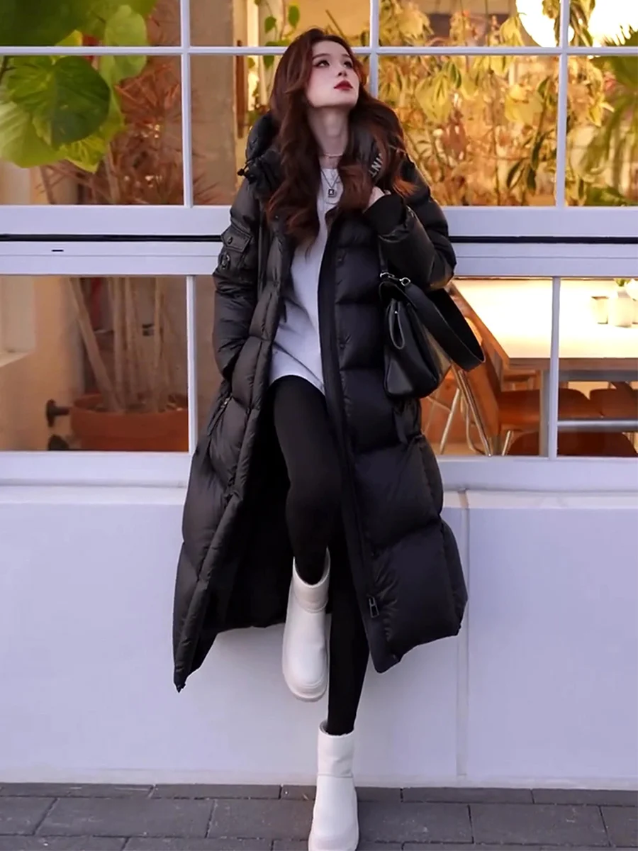 

Новинка зимы: Женское длинное белое пуховое пальто с молнией, ультратеплое, для повседневной носки, в стиле кэжуал