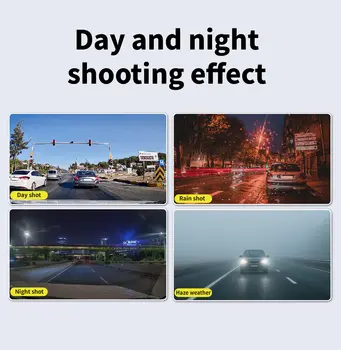 6palcová dotyková obrazovka HD Streaming Dash Cam Video Recorder Zpětné zrcátko Palubní kamera Noční vidění Přední a zadní Dvoukanálový 10 nejlepší prodej Dvoukanálový rekordér do zpětného zrcátka - №4