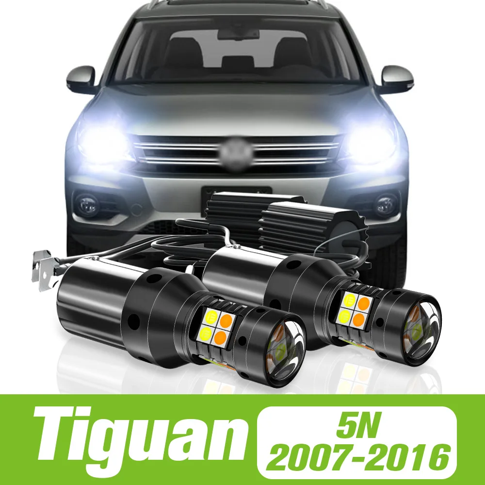 

2pcs For VW Tiguan 5N 2007-2016 Dual Mode LED Turn Signal+Daytime Running Light DRL 2008 2009 2010 2011 2012 2013 Accessories