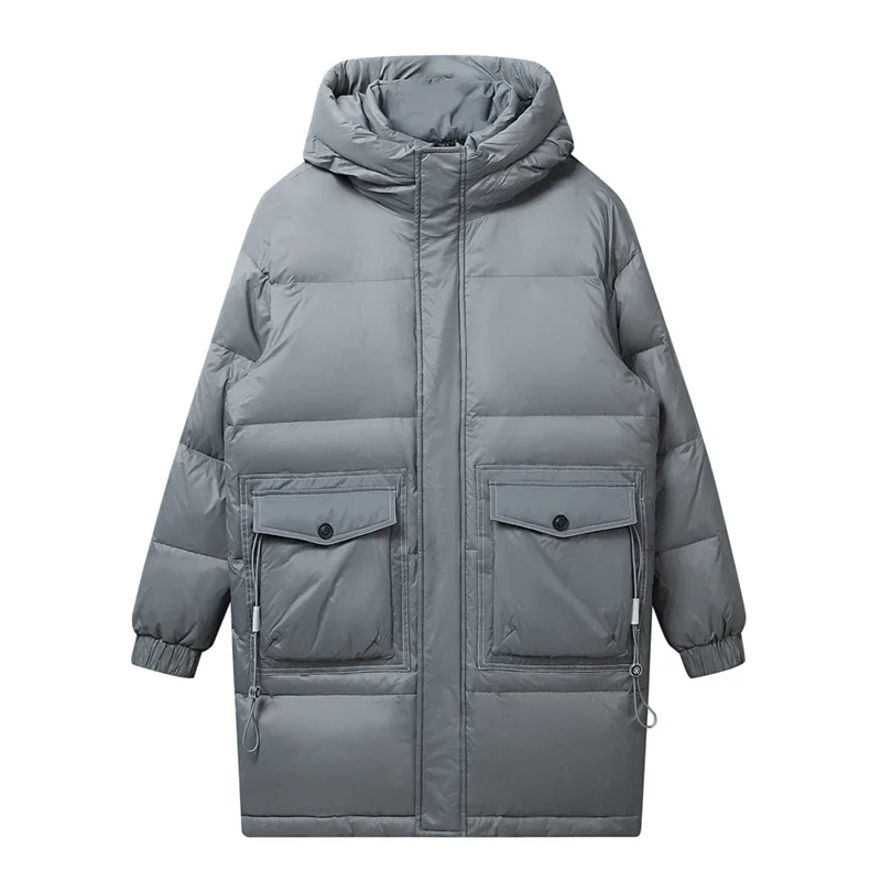 الرجال شتاء جديد الأبيض بطة أسفل سترة دافئة سميكة مقنعين يندبروف سترة منفوخة الرجال معطف عالي الجودة الذكور