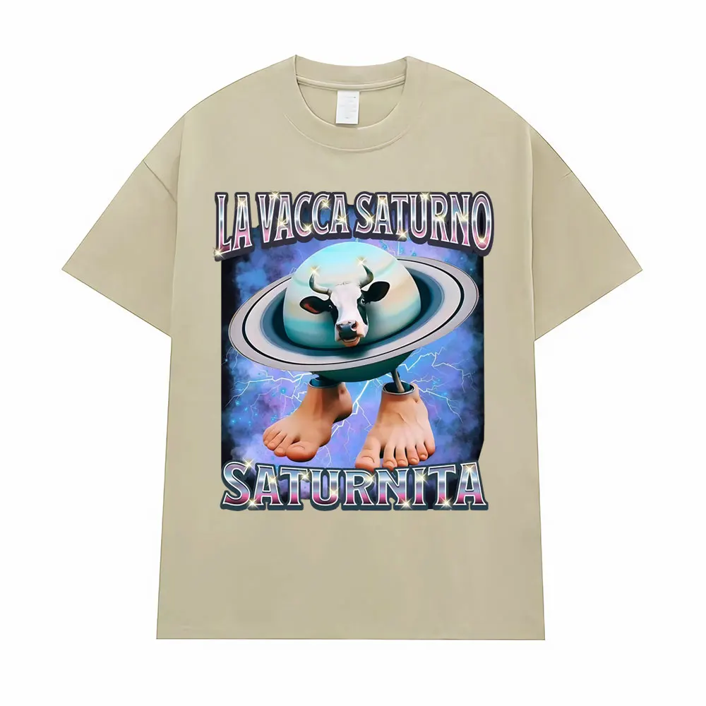 لا فاكا زحل زحل مضحك البقرة ميمي تي شيرت للرجال النساء Harajuku الهيب هوب الفكاهة تي شيرت الصيف بلايز الاتحاد الأوروبي حجم فضفاض تي شيرت #6