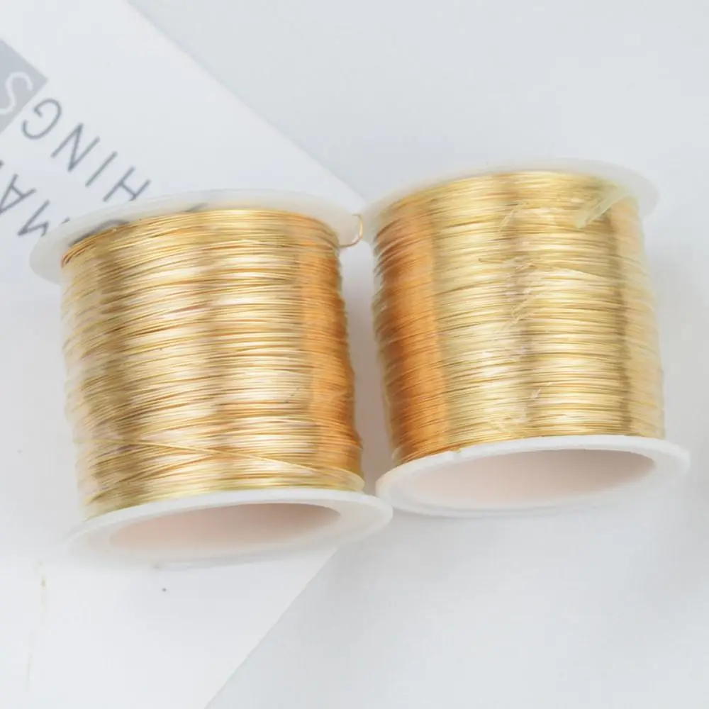 Gold Plated Brass Copper Wire 0.3mm 0.4mm Handmade Crafts Jewelry Making Wire 100 Meters/roll DIY Handmade Brass Wire