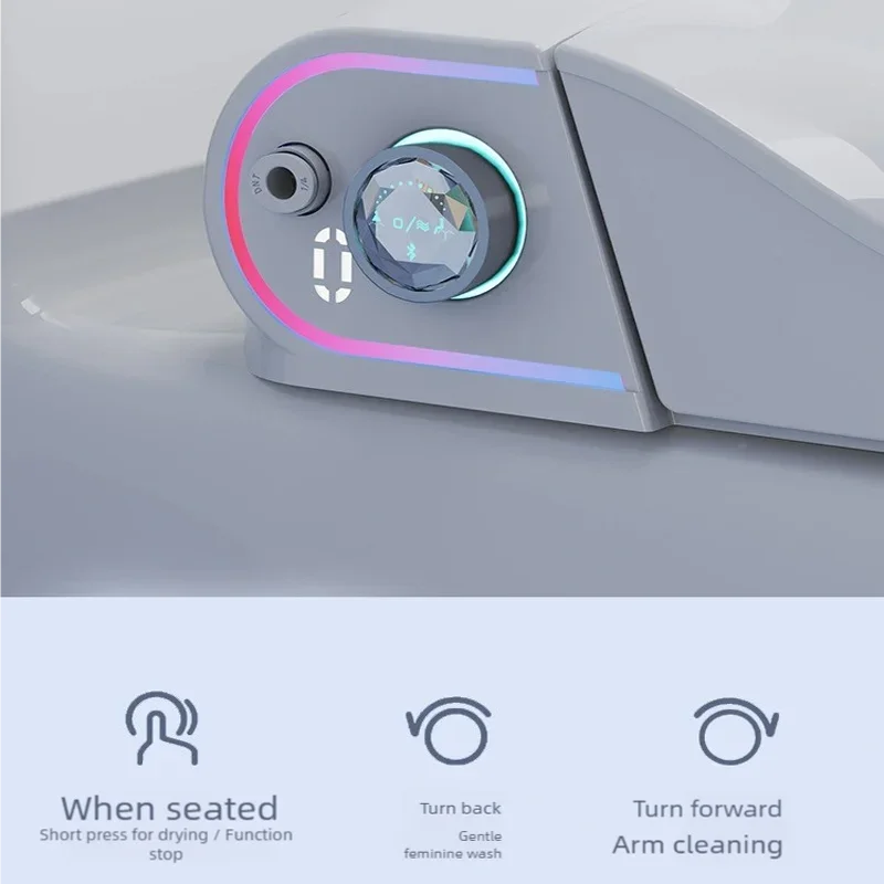 AI صوت WC مرحاض رقمي Japonais Ouverture Automatique Touchless Flip مقعد المرحاض بيديت App كوفيت Japonaise مرحاض ذكي