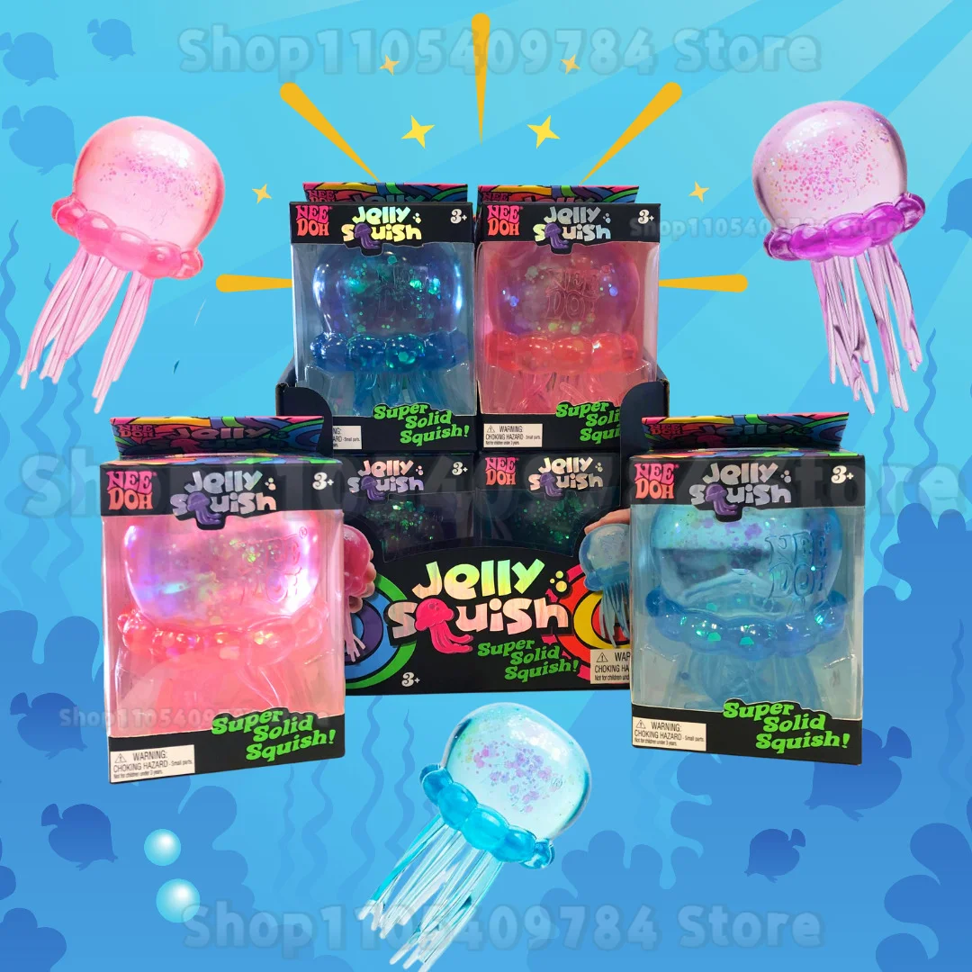 2026 New Needoh Fuzz Ball Jellyfish Squishy Blind Box Series Various Colors Cute Jellyfish Modeling Stress Relief toys