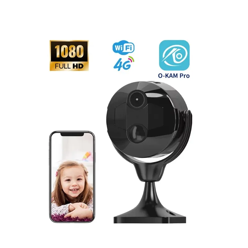 

Security Camera Mini 4G WiFi Two-way Audio Wide Angle Night Vision Baby Monitor Pet Nanny Cloud CMOS PTZ IP65