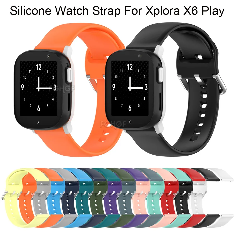 Silicone Strap For Xplora X6 Play Children Smart Watch Band Replacement Bracelet For Xplora X6 Play Wristband Correa Accessories