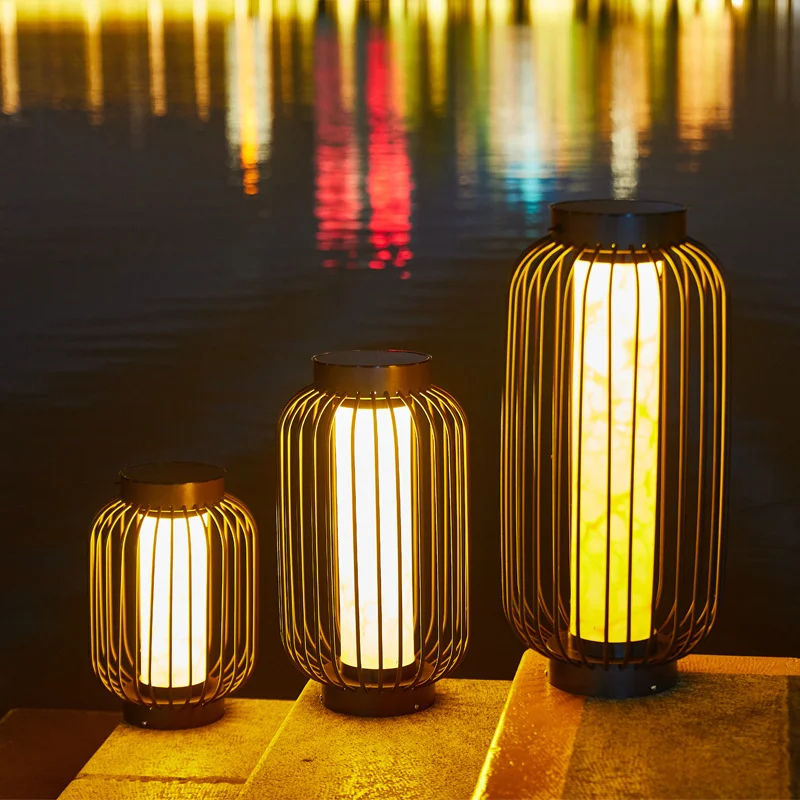 Outdoor Courtyard Waterproof Floor Lamp Wabi Sabi Solar Balcony Ambient Light Birdcage Villa Yard Garden Lawn Light Table Light