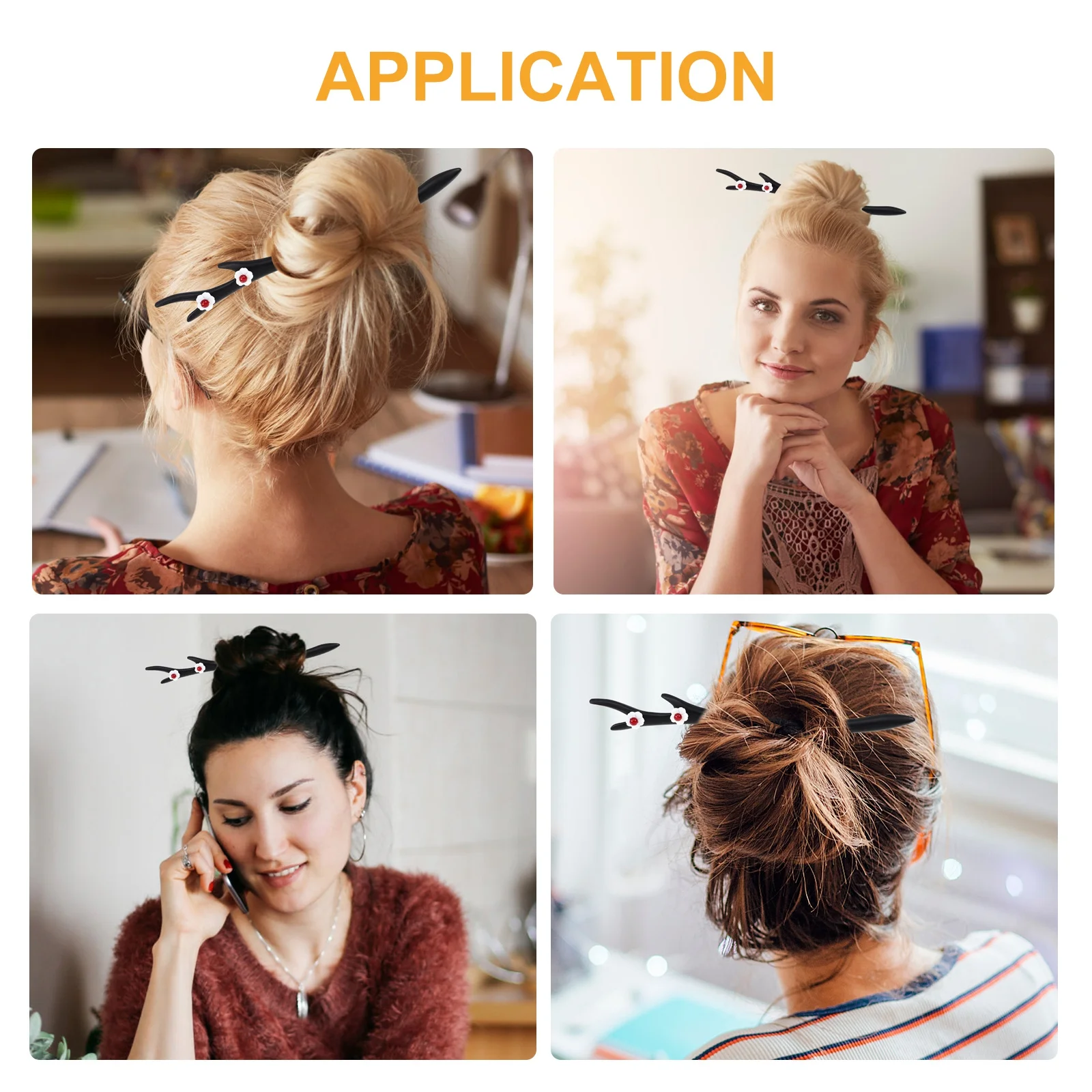 

Chinese Style Flower Hair Pin Retro Wood Hair Chopstick Hanfu Headdress Elegant Vintage Party Accessory Hanfu Headdress
