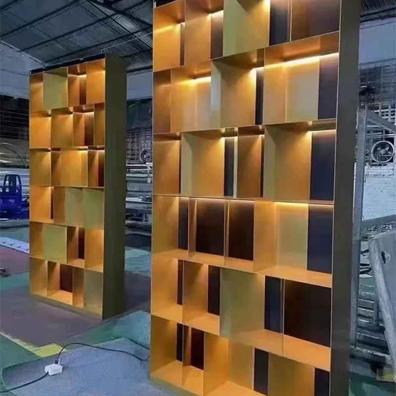 

Customize.Light Luxury Stainless Steel Display Cabinet Custom Club Display Cabinet Locker