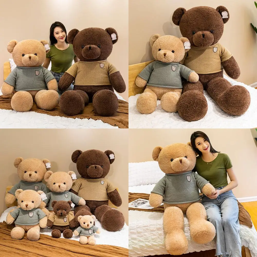 

Kawaii Plush Toy Stuffed Doll Cute Couple Teddy Bear with Sweater Plushie Large Teddy Bear Pillow Gift for Kids Birthday