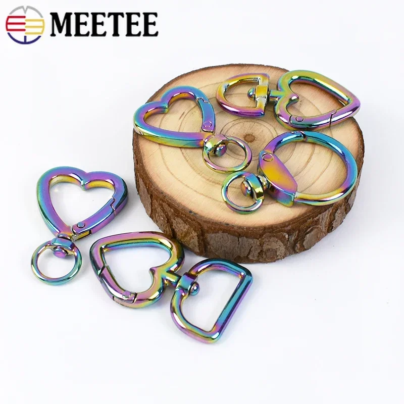 5/10/30Pcs Meetee Rainbow Metal Bag Buckle Keychain Handbag Chain Connect Swivel Clasp Belt Strap Hook Hardware Accessories